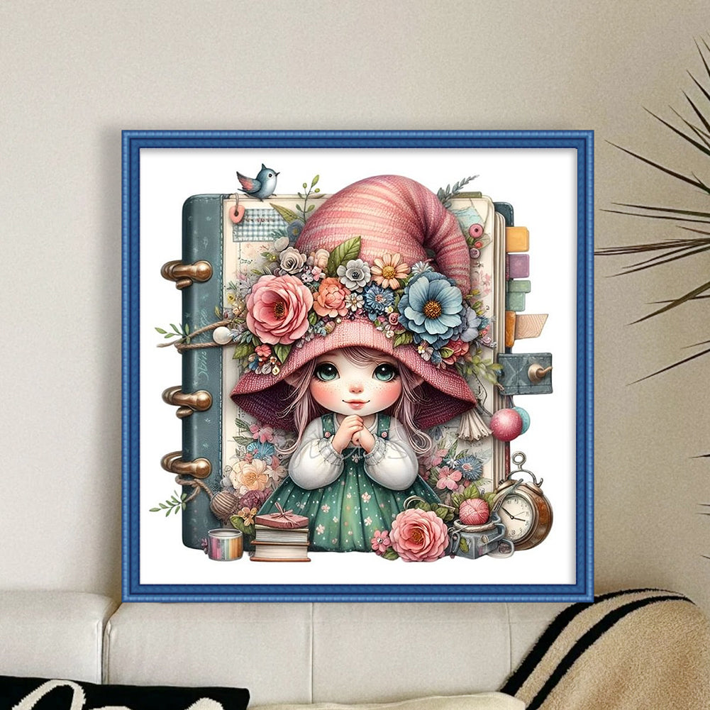 Gnome Girl - Stamped Cross Stitch 50*50CM