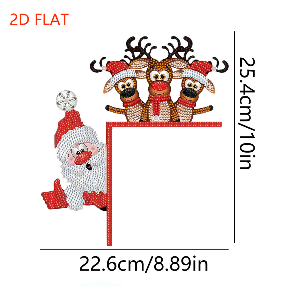 2D Flat Pattern Christmas Theme Christmas Door Frame Decorations for Wall Window