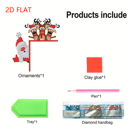 2D Flat Pattern Christmas Theme Christmas Door Frame Decorations for Wall Window