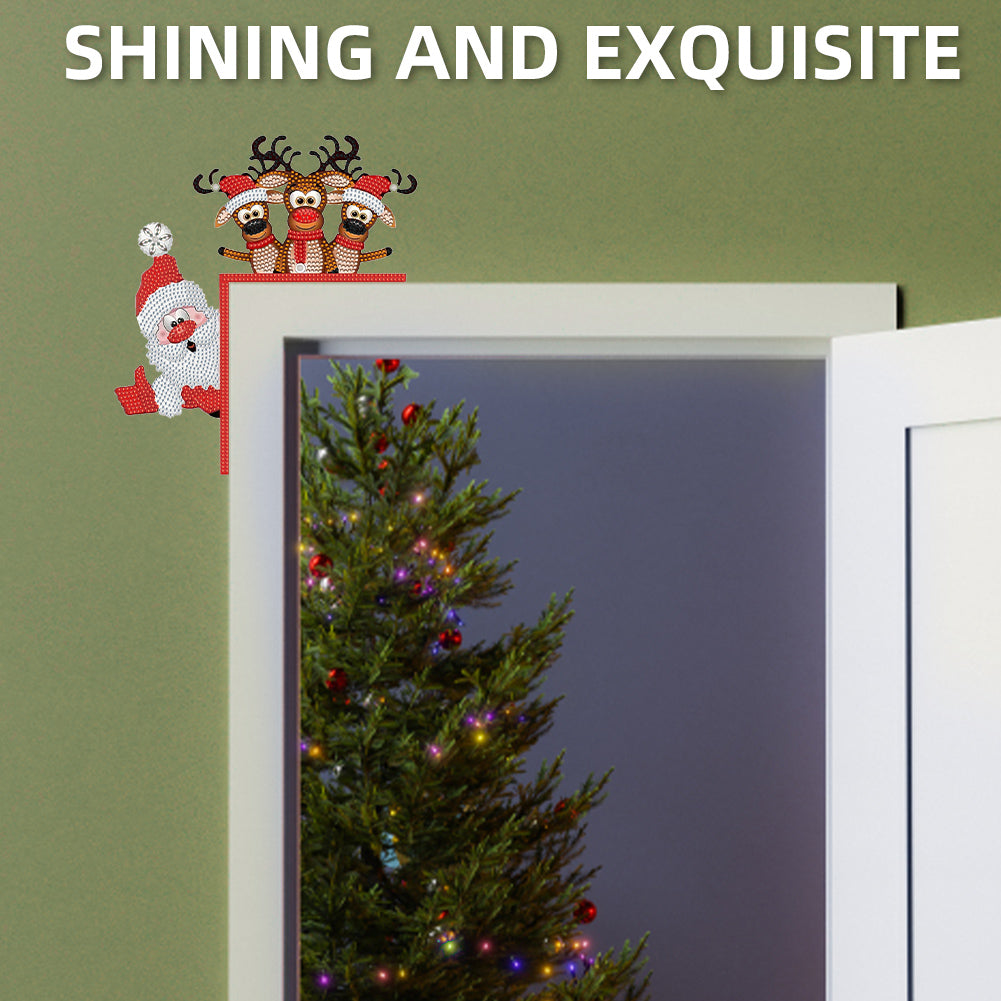 2D Flat Pattern Christmas Theme Christmas Door Frame Decorations for Wall Window