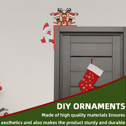 2D Flat Pattern Christmas Theme Christmas Door Frame Decorations for Wall Window