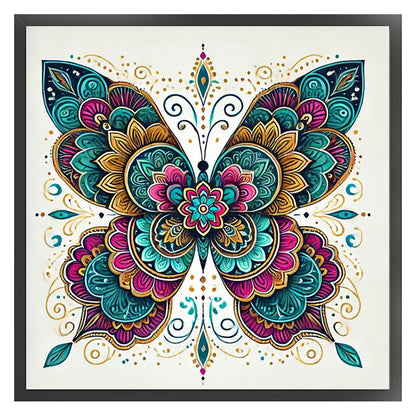 Butterfly With Mandala Pattern - 11CT Stamped Cross Stitch 50*50CM