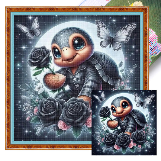Rose Turtle - 11CT Stamped Cross Stitch 40*40CM