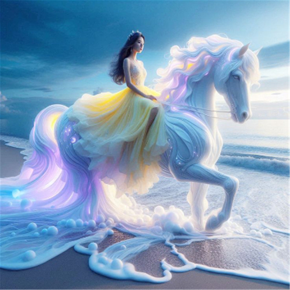 Beach Princess - Full Round Drill Diamond Painting 40*40CM