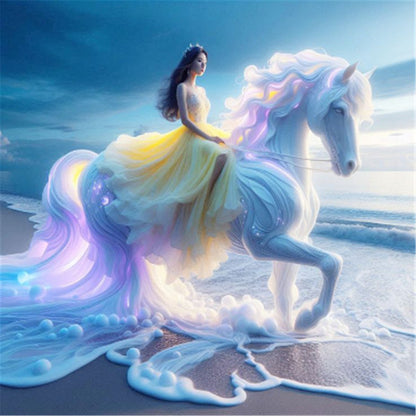 Beach Princess - Full Round Drill Diamond Painting 40*40CM