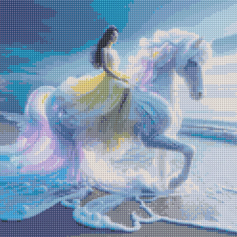 Beach Princess - Full Round Drill Diamond Painting 40*40CM