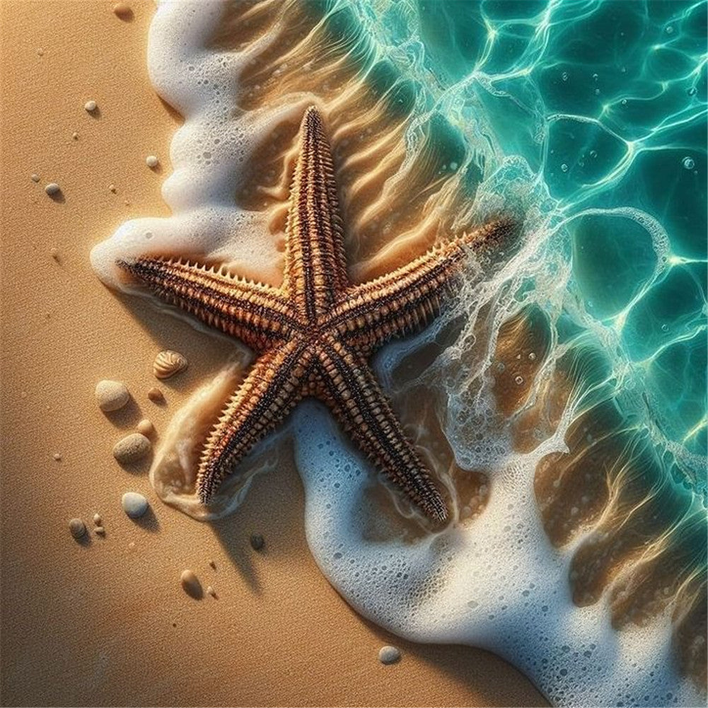 Starfish Beach - Full Round Drill Diamond Painting 30*30CM