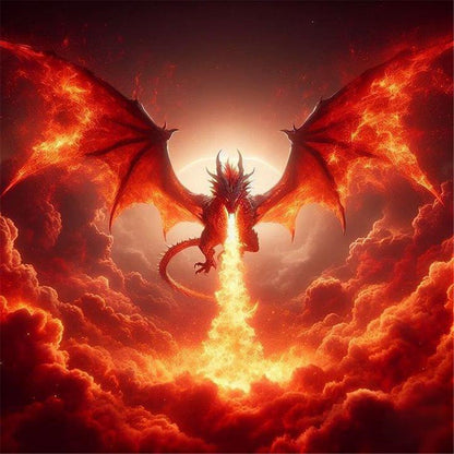 Fire Breathing Dragon - Full Round Drill Diamond Painting 40*40CM