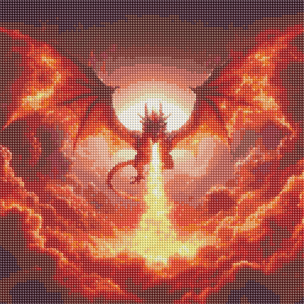 Fire Breathing Dragon - Full Round Drill Diamond Painting 40*40CM