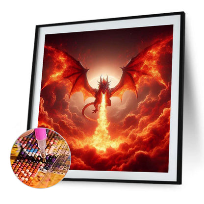 Fire Breathing Dragon - Full Round Drill Diamond Painting 40*40CM