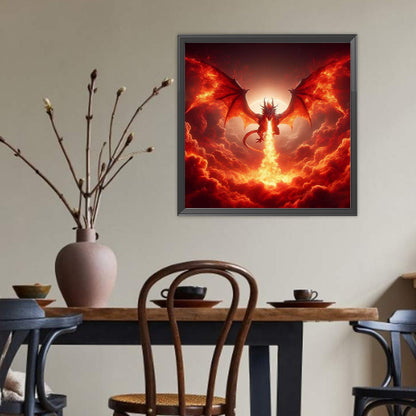 Fire Breathing Dragon - Full Round Drill Diamond Painting 40*40CM