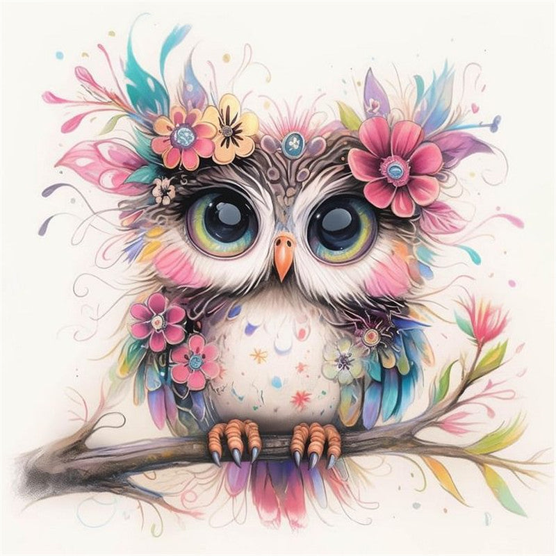 Owl - Full Round Drill Diamond Painting 30*30CM