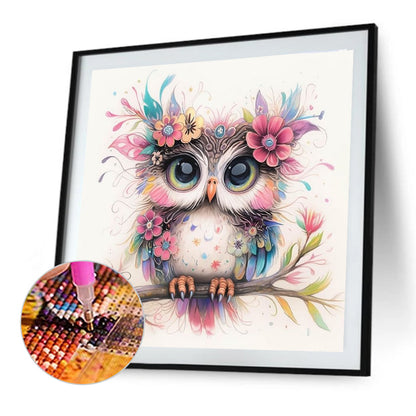 Owl - Full Round Drill Diamond Painting 30*30CM