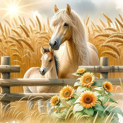 Sunflower Horse - Full Round Drill Diamond Painting 30*30CM