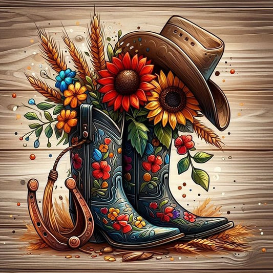 Cowboy Boots - Full Round Drill Diamond Painting 40*40CM