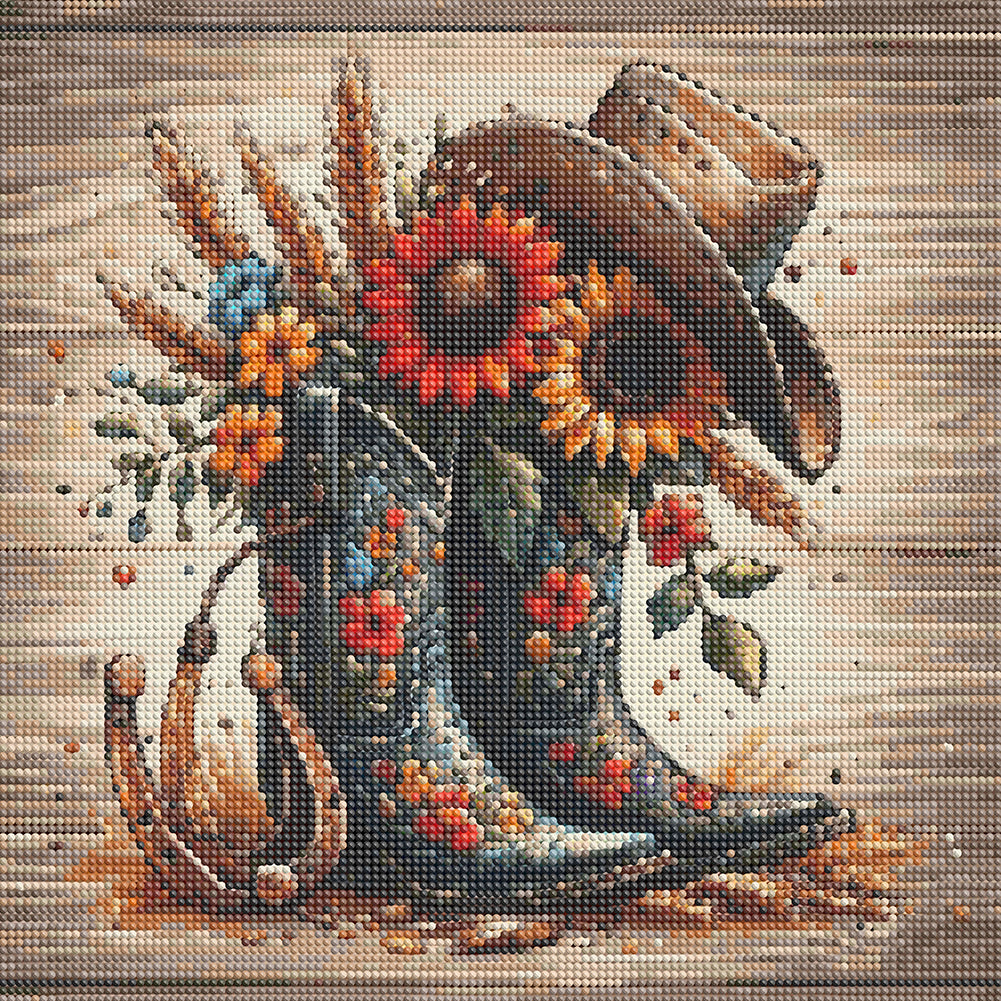 Cowboy Boots - Full Round Drill Diamond Painting 40*40CM