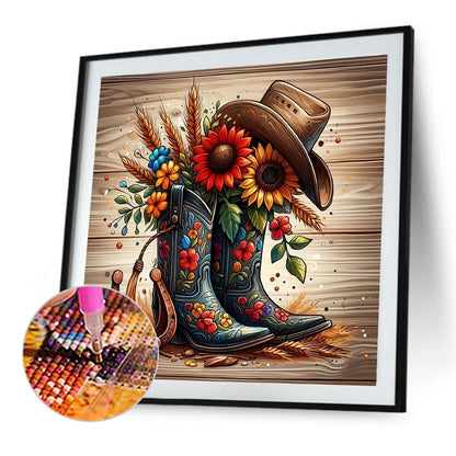 Cowboy Boots - Full Round Drill Diamond Painting 40*40CM