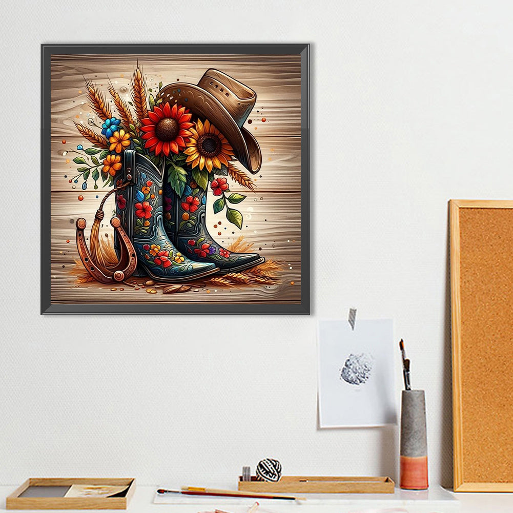 Cowboy Boots - Full Round Drill Diamond Painting 40*40CM