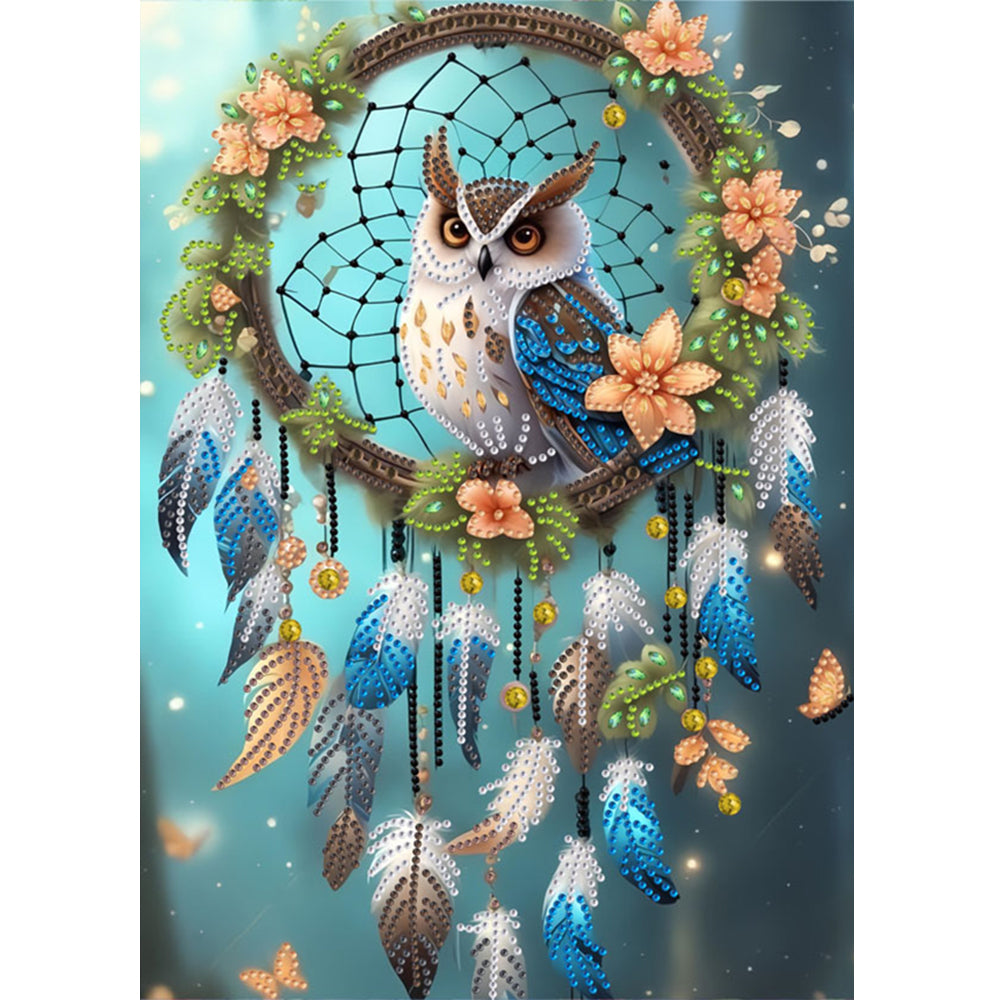 Dream Catcher Owl - Special Shaped Drill Diamond Painting 30*40CM