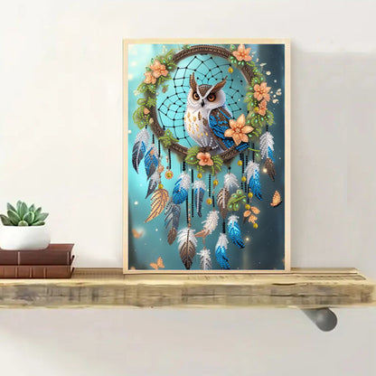 Dream Catcher Owl - Special Shaped Drill Diamond Painting 30*40CM
