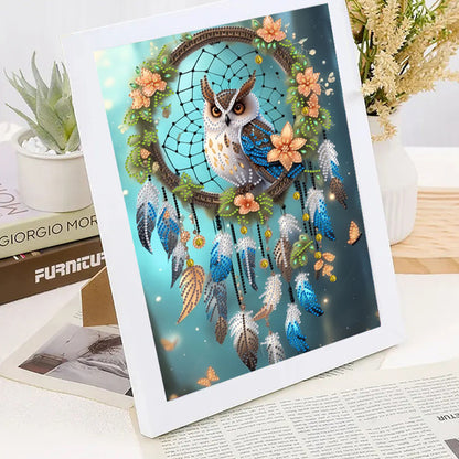 Dream Catcher Owl - Special Shaped Drill Diamond Painting 30*40CM