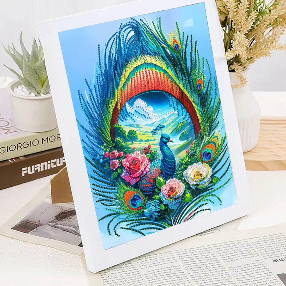 Peacock - Special Shaped Drill Diamond Painting 30*40CM