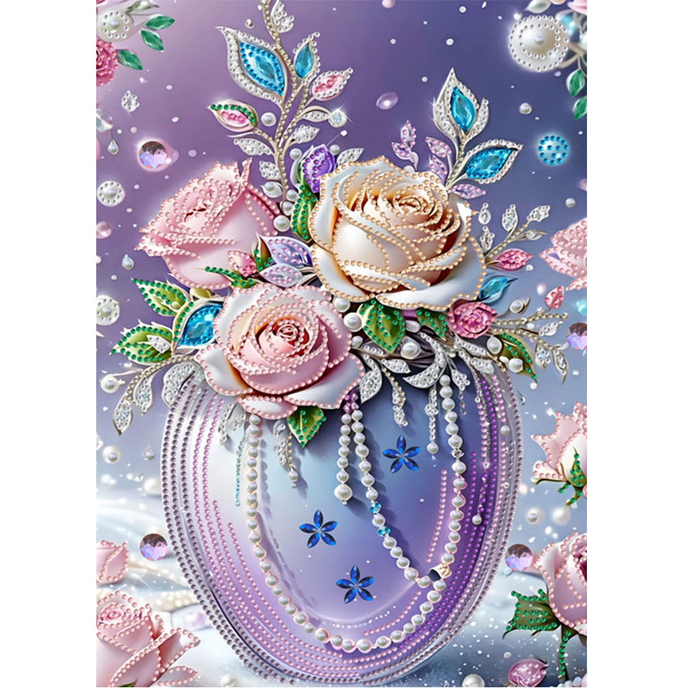 Pearl Vase - Special Shaped Drill Diamond Painting 30*40CM