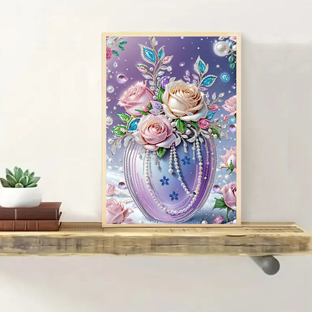 Pearl Vase - Special Shaped Drill Diamond Painting 30*40CM
