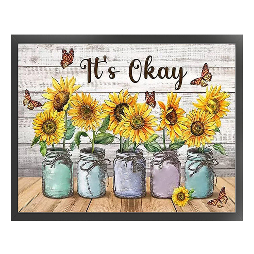 Sunflower Vase - 11CT Stamped Cross Stitch 50*40CM
