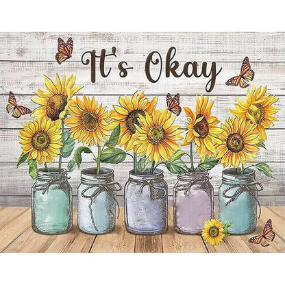 Sunflower Vase - 11CT Stamped Cross Stitch 50*40CM