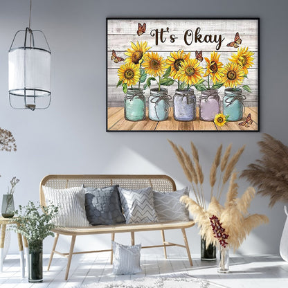 Sunflower Vase - 11CT Stamped Cross Stitch 50*40CM