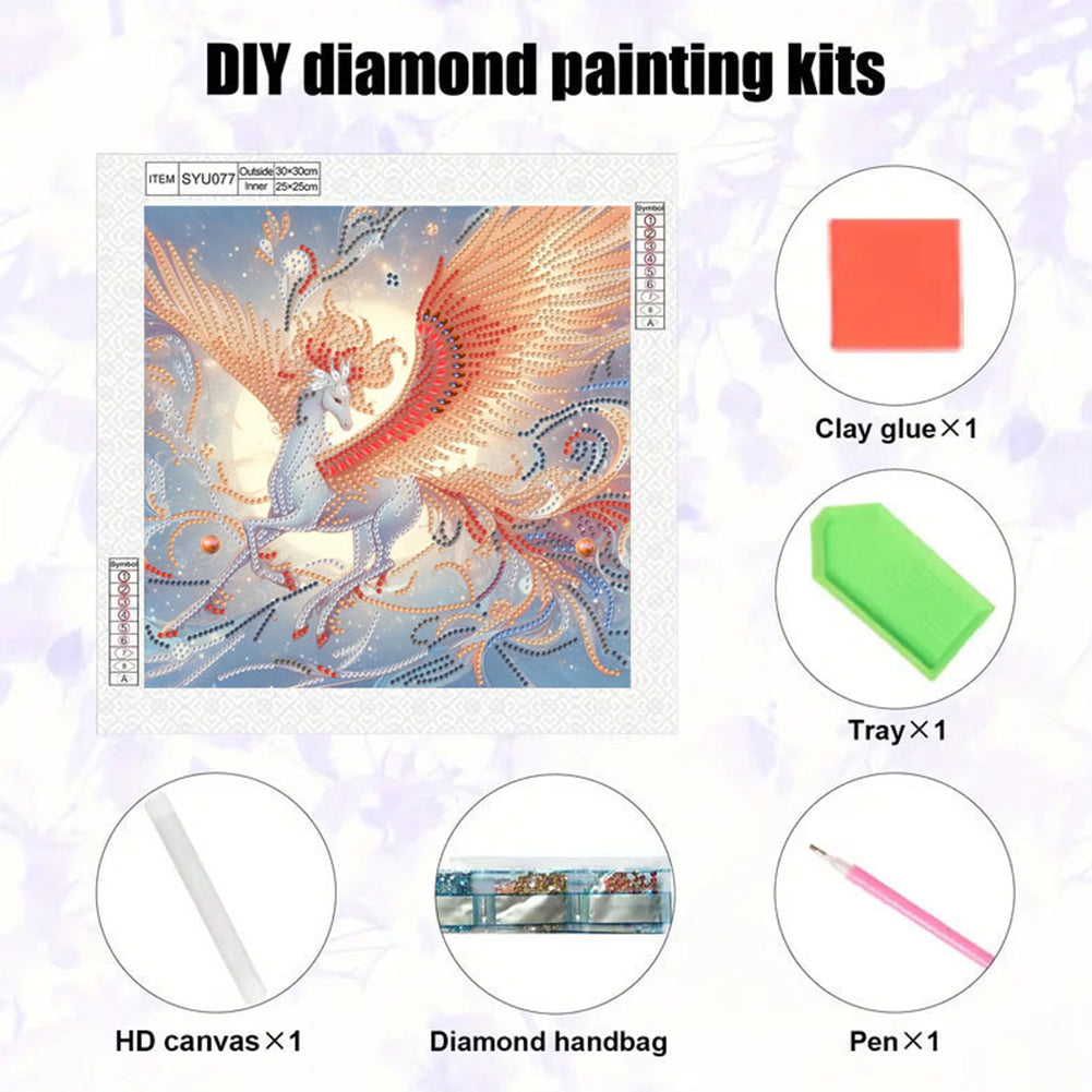 Horse With Wings - Special Shaped Drill Diamond Painting 30*30CM