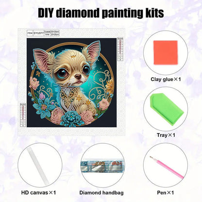 Flower Puppy - Special Shaped Drill Diamond Painting 30*30CM