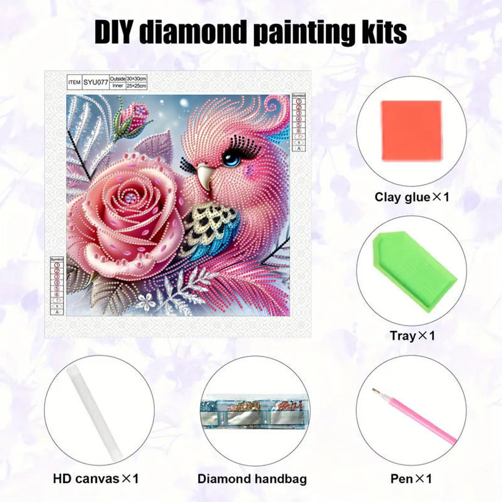 Flower Bird - Special Shaped Drill Diamond Painting 30*30CM