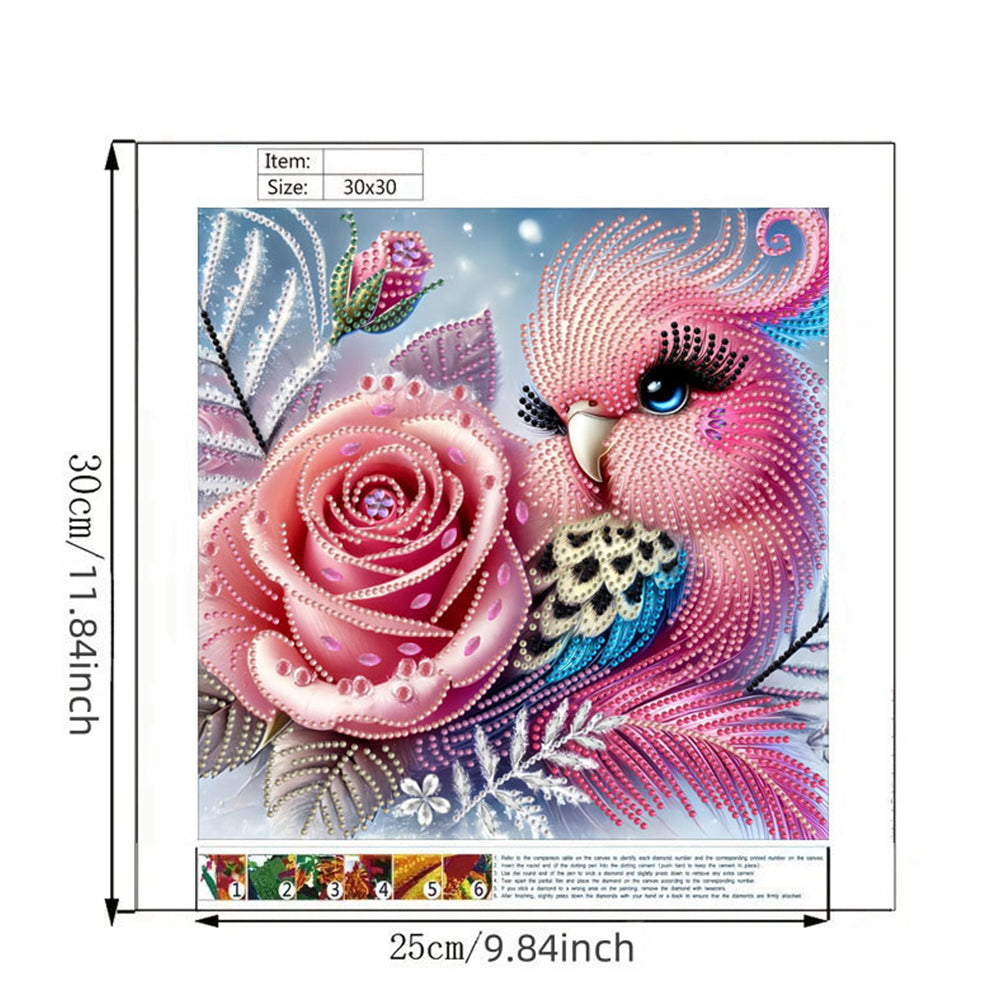 Flower Bird - Special Shaped Drill Diamond Painting 30*30CM