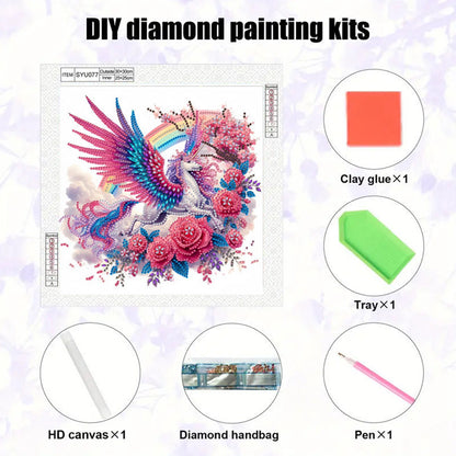 Rainbow Wing Unicorn - Special Shaped Drill Diamond Painting 30*30CM