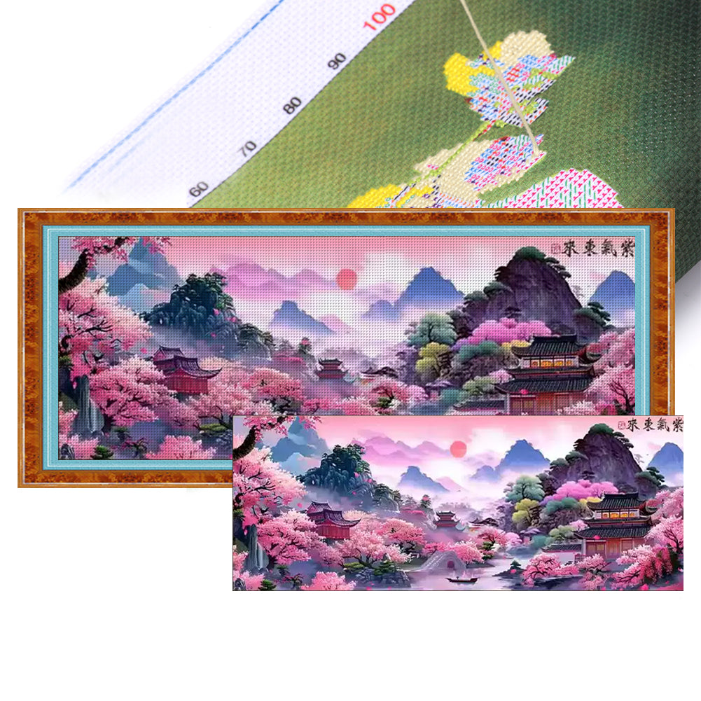 Purple Air Coming From The East - 11CT Stamped Cross Stitch 150*60CM (Mona Lisa Brand)