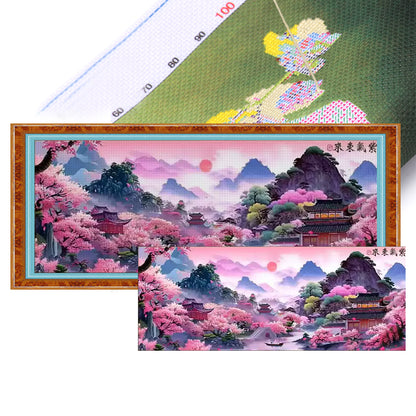 Purple Air Coming From The East - 11CT Stamped Cross Stitch 150*60CM (Mona Lisa Brand)