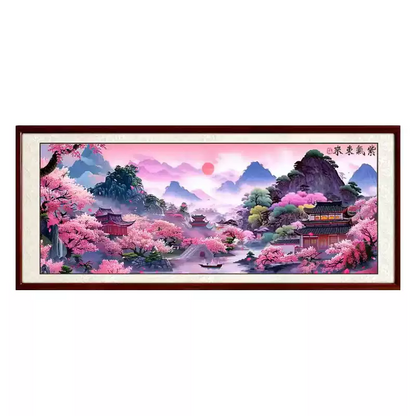 Purple Air Coming From The East - 11CT Stamped Cross Stitch 150*60CM (Mona Lisa Brand)