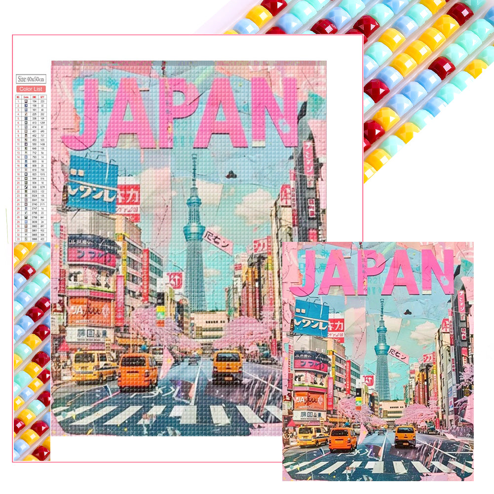 Japanese City - Full Square Drill Diamond Painting 40*50CM