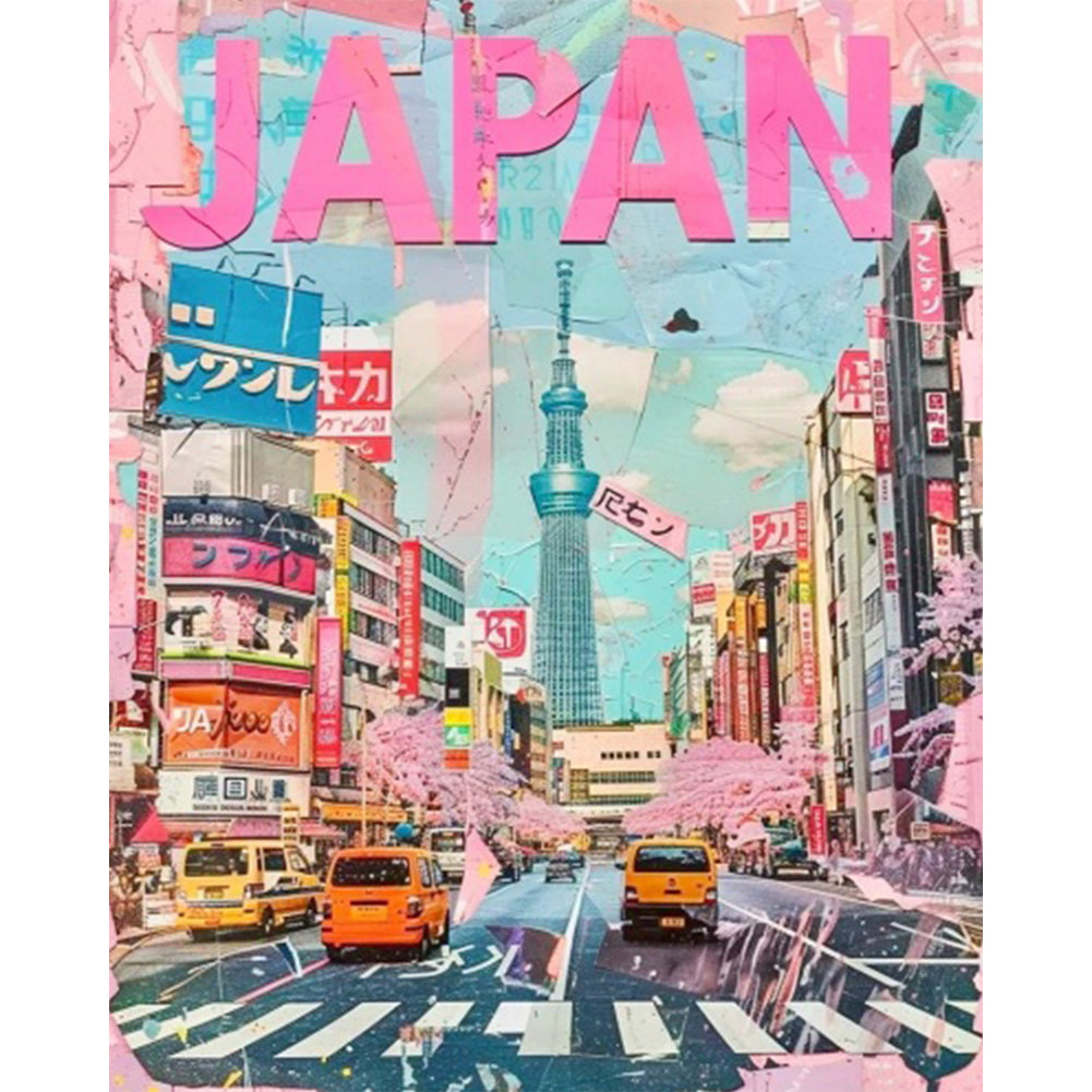 Japanese City - Full Square Drill Diamond Painting 40*50CM