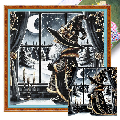 Window Gnome - 11CT Stamped Cross Stitch 40*40CM