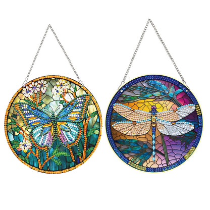 2pcs Animal Theme 2D Flat DIY Diamond Art Pendant Wall Decor for Home & Windows