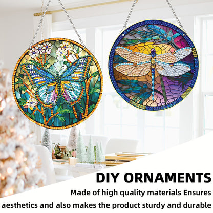 2pcs Animal Theme 2D Flat DIY Diamond Art Pendant Wall Decor for Home & Windows