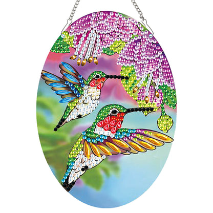 2pcs Animal Theme 2D Flat DIY Diamond Art Pendant Wall Decor for Home & Windows