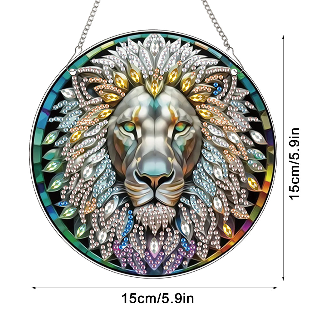2pcs Animal Theme 2D Flat DIY Diamond Art Pendant Wall Decor for Home & Windows