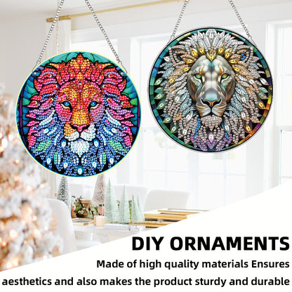 2pcs Animal Theme 2D Flat DIY Diamond Art Pendant Wall Decor for Home & Windows