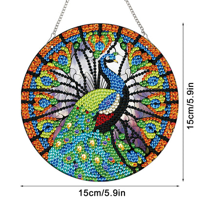 2pcs Animal Theme 2D Flat DIY Diamond Art Pendant Wall Decor for Home & Windows