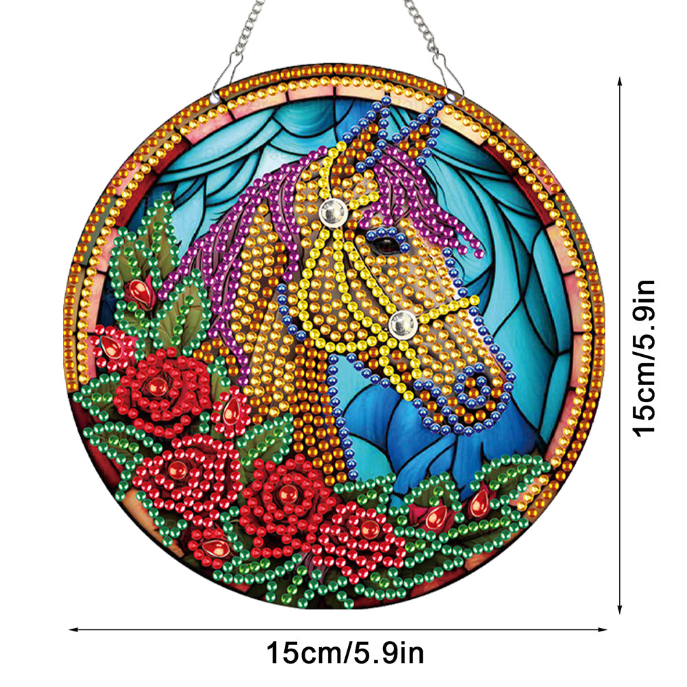 2pcs Animal Theme 2D Flat DIY Diamond Art Pendant Wall Decor for Home & Windows