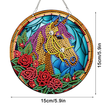 2pcs Animal Theme 2D Flat DIY Diamond Art Pendant Wall Decor for Home & Windows